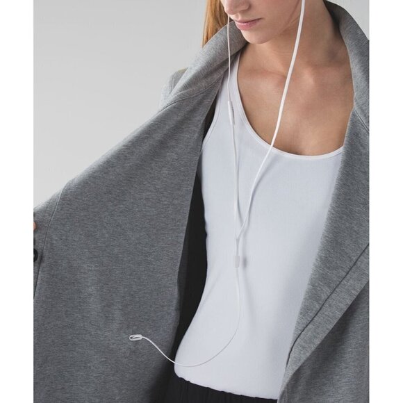 𝅺lululemon Coast Wrap Button Collar Sweatshirt Modal Heather Gray Sz 4 Heavy A1 - Picture 4 of 12